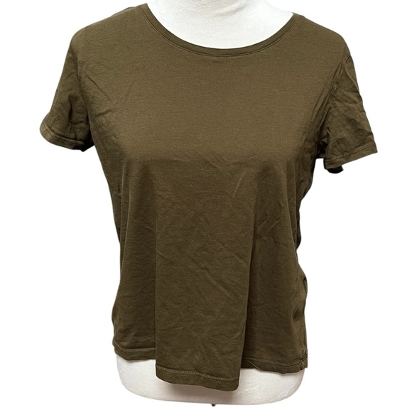 Zara Short Sleeve Olive Green Tee Shirt Women’s Medium Cotton Soft - Picture 1 of 6